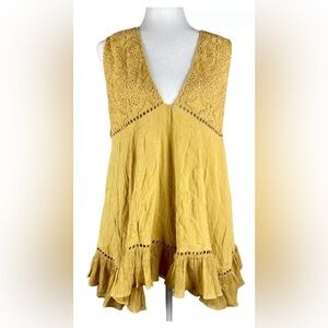 Free People Freya Mini Dress in Hay There Yellow